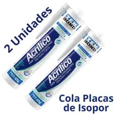 2 Adesivos Acrilico Cola Isopor Poliestireno Molduras Rodapé Sanca Gesso Tekbond 425g
