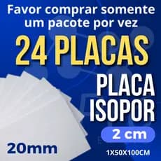 24 PLACAS DE ISOPOR EPS ANTI CHAMAS 20 MM (2 cm) DE ESPESSURA, FORRO, ISOLAMENTO TÉRMICO, ACÚSTICO