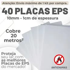 40 PLACAS FORRO EPS ANTICHAMAS 10 MM (1 CM) DE ESPESSURA TÉRMICO ACÚSTICO - ENVIO IMEDIATO