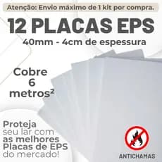 12 PLACAS EPS ANTICHAMAS FORRO ACÚSTICO ESPESSURA 40mm (4cm) MEDIDAS 100x50x4cm - ENVIO EXPRESSO