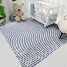 Tapete Quarto Menino Azul Infantil 2,00m x 1,40m Juvenil 100% Algodão Antiderrapante Artesanal Bebê