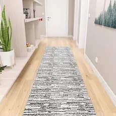 Tapete Passadeira Corredor Mesclado Preto 45cm x 2,00m Antiderrapante Lavável