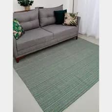 Tapete Sala Algodão Verde Musgo 2,00m x 1,40m Antiderrapante Artesanal Sem Pelo Colorido