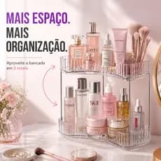 Organizador Acrílico Para Cosméticos Perfumes Batons com Prateleiras Multiuso