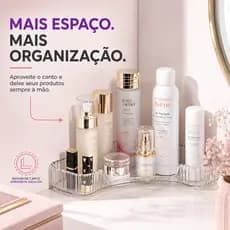 Organizador de Maquiagem de Canto Acrílico Transparente para Penteadeira Banheiro Skincare e Perfumes