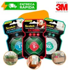 Dupla Face 3M Original Essenciais Extra Forte, Transparente e Banheiro Fixa Quadro Espelho Nicho