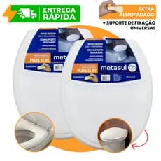 Assento Sanitário Almofadado Macio Oval Universal Plus Slim Tampa Vaso Privada Branco Deca Celite