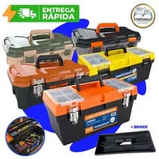 Maleta Caixa de Ferramentas 18.3" e 19.5" Tática ou Cargo Multiuso Reforçada com Bandeja Mecânico Metasul