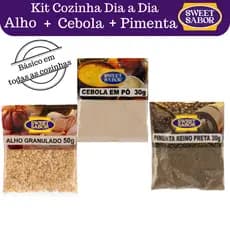 Kit Dia a Dia – Alho, Cebola e Pimenta | Temperos Básicos para Cozinha Caseira