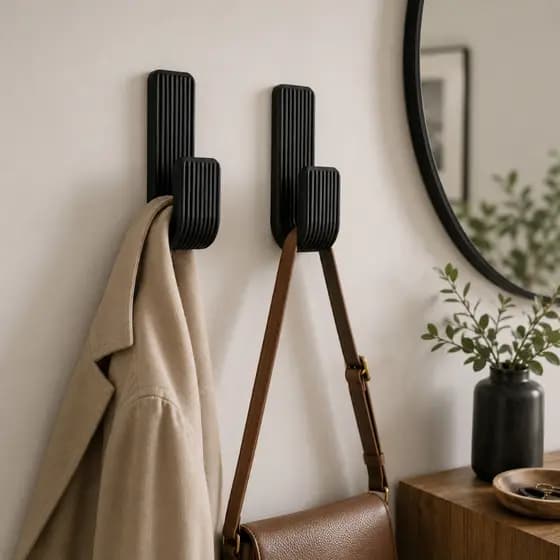 Kit 2 Ganchos Suporte Resistente Com Fita Dupla Face Para Toalhas Roupas Acessórios Variado Premium