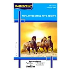 Papel Fotográfico Adesivo Glossy Brilhante 130g Resistente a água A4 MASTERPRINT