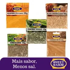 Kit Temperos Mais Sabor Menos Sal Reduz Sódio Realça Sabor Uso Diário 5 Sachês 135gr
