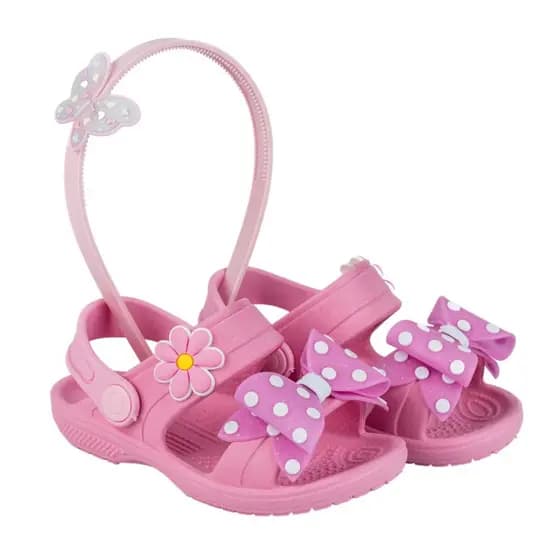 Sandalia Laço Borboleta Menina Chinelo e Tiara