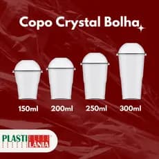 Copos Crystal Bello Com Tampa Bolha Sem Furo Sem Divisória150mL200mL250mL300mL440mL e 550mL Copo Felicidade para Doces