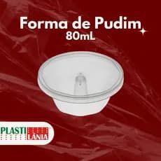 Forma Mini Pudim com Tampa Forneável 80ml 20, 40, 60 e 100 Unidades