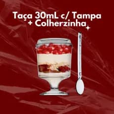 Taça PIT 031 com Tampa 20/30/40 Unidades + Colherzinha