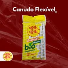 Canudo Flexível Preto e Listrado Biodegradável com 100 e 200 Unidades