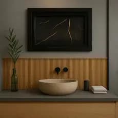 Nicho Porcelanato Embutir Banheiro 60x30cm Preto Branco Bronze Luxo