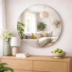 Espelho Redondo até 60cm Vidro Lapidado Decorativo para Sala Quarto e Banheiro