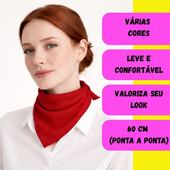 Lenços de Pescoço para Uniformes Eventos Religiosos Congressos Apresentações Empresas Elegante 45cm x 60cm
