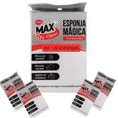 Esponja Mágica Branca Tira Manchas Max Clean Clink Kit 5 unidades