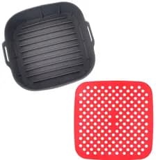 Kit Cesto De Silicone Fritadeira Airfryer 5 Litros E Tapete