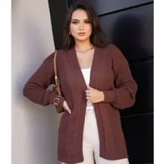 Blusa De Frio Tricot Casaco Cardigan Lã Kimono Trança Moda Inverno