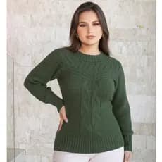 Blusa Feminina Inverno Tricô Frio Suéter Lã Moda Tendência Elegante Estilosa