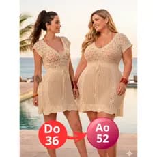 Saída de praia vestido curta crochê tricot piscina saída de banho plus size