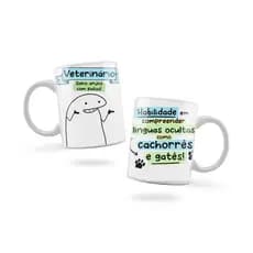 Caneca Personalizada Xicara Branca Grande Caneca de Porcelana Personalizada Flork Meme G205 Profissão Veterinario