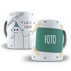 Caneca Personalizada Xicara Branca Grande Caneca de Porcelana Personalizada Flork Meme G190 Engraçado Memes