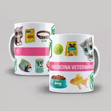 Caneca Personalizada Xicara Branca Grande Caneca de Porcelana Personalizada Profissão O17 VETERINARIO
