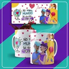 Caneca Personalizada Xicara Branca Grande Caneca de Porcelana Personalizada Amor Dia dos namorados J27