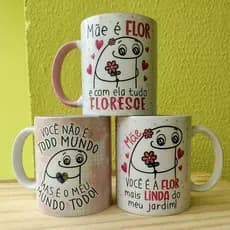 Caneca Personalizada Xicara Branca Grande Caneca de Porcelana Personalizada Dia das Mães Flork Meme L18