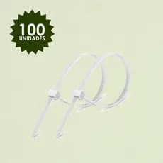 Kit 100 Abraçadeiras Nylon Enforca Gato Cintas Plásticas Branca