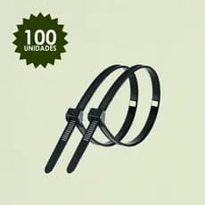 Kit 100 Abraçadeiras Nylon Enforca Gato Cintas Plásticas Preta