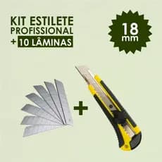 Compre 1 Estilete Profissional na cor amarela e Leve 10 lâminas 18mm