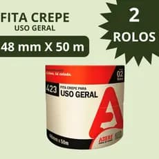 Fita Crepe Branca Para Uso Geral 48mm x 50 metros - 2 unidades