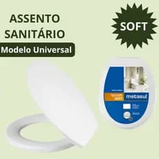 Assento Sanitário Metasul Vaso Redondo Oval Modelo Universal Soft