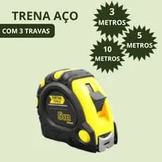 Trena de Aço com 3 Travas Emborrachada de 3 metros 5 metros e 10 metros