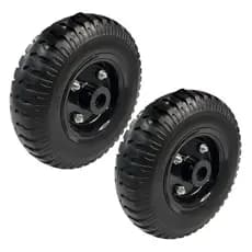 Kit 2 Roda Aro 2.50-4 C/ Pneu Maciço Para Carrinho De Carga Preto