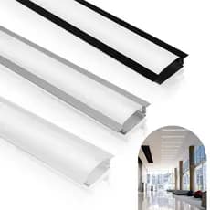 Kit 10 Metros Perfil Embutir Alumínio Slim P/ Fita Led