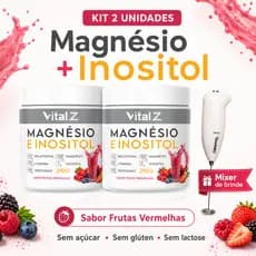 Kit 2 Magnésio Inositol e Melatonia Frutas Vermelhas + Brinde MIXER