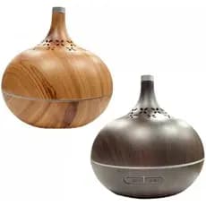 Umidificador Purifica Ambiente Aromatiza Difusor 400ml Led Madeira