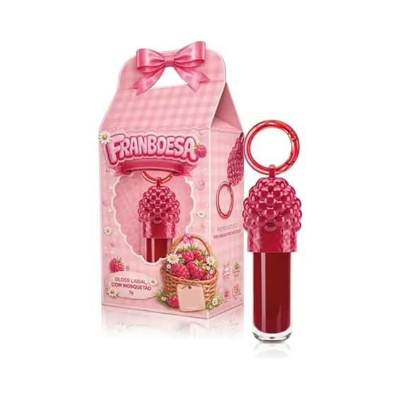 Gloss Lip Framboesa Lip Batom Brilho Labial Hidrata Aroma de Fruta