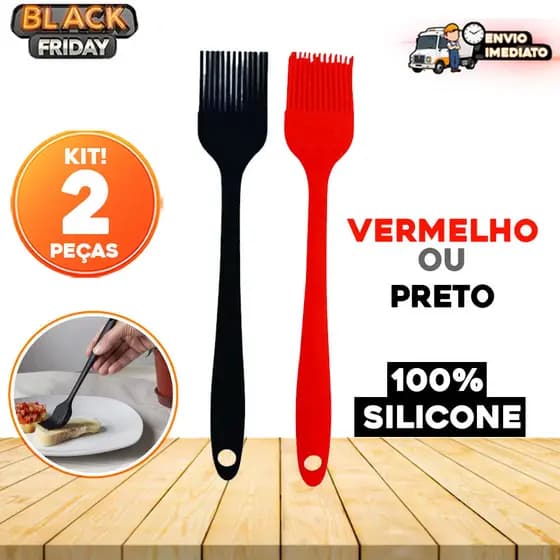 Kit com 2 Pincéis de Silicone Grandes para Confeitaria e Cozinha - Praticidade e Qualidade leve