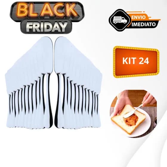 Kit Espatulas para Manteiga 24  pcs Pate Geleia Margarina Inox
