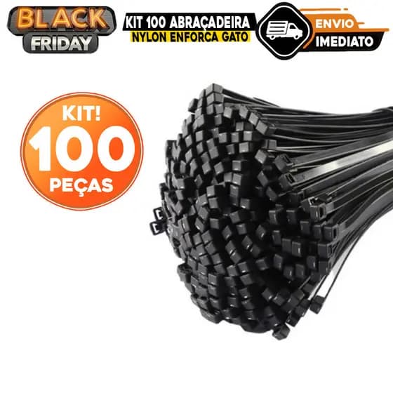 Fita Hellemann Abraçadeira de Nylon Lacre Tie Wraps Enforca Gato Cinta Fivela Bridas Preta e Branca