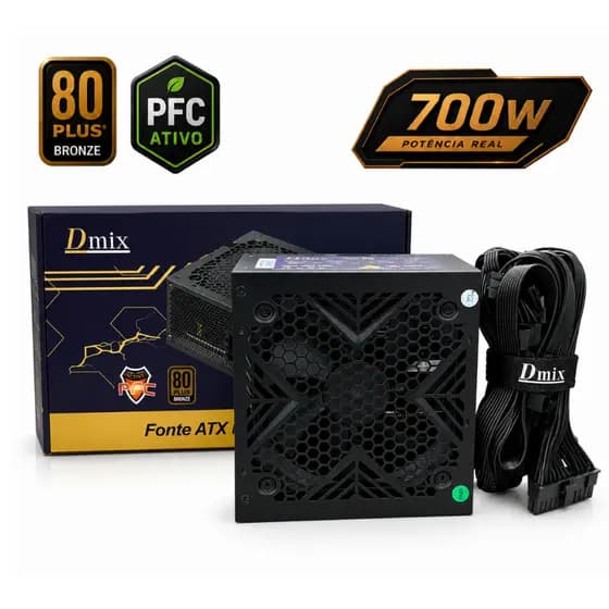 Fonte Atx 700w Real 80 Plus Bronze Bivolt Automática