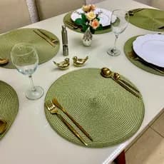 Jogo Americano Redondo até 10 peças Mesa Posta